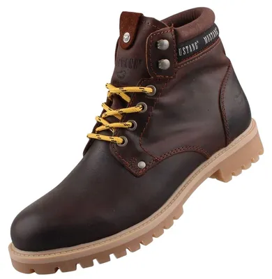 Image de Mustang Herren Leder Stiefel Dunkelbraun