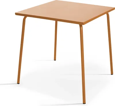 Produktbild von Quadratischer Gartentisch aus Metall Karamell - Oviala Palavas