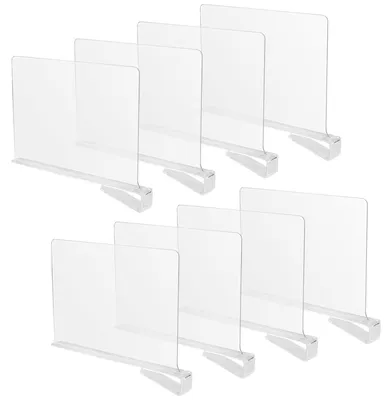 Produktbild von 8 Stück Transparente Acryl Regaltrenner - Multifunktionaler Organizer für Schränke - 28 x 20,5 x 3 cm