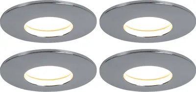 Produktbild von 4er Set LED Einbauleuchte, rund, chrom, 8,3 cm
