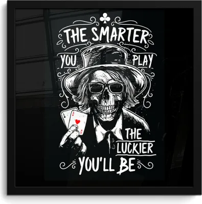 Produktbild von MuchoWow® MuchoWow® Gerahmtes Poster Mancave - Spielkarten - Retro - Schwarz - Weiß 40x40 cm - Poster mit zchwarzem Bilderrahmen - Mit Rahmen - Wanddekoration Schlafzimmer