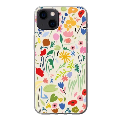 Produktbild von MuchoWow® Handyhülle Schutzhülle Hülle für iPhone 13 Blumen - Muster - Pflanzen Silikon Softcase Handy Hülle - Karteninhaber