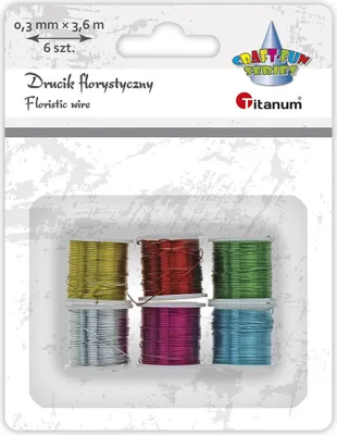 Produktbild von Satz von 6 farbigen Blumendrähten Titanum