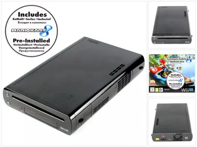 Nintendo Wii U Konsole 32 GB in Schwarz - nur Konsole, ohne Zubehör inklusive MarioKart Download