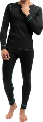 Produktbild von Celodoro CFLEX Herren Ski- & Thermowäsche Set - warme Unterwäsche Langarm POLARDRY - Schwarz-Blau L