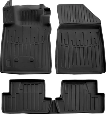 Image de 3D Tapis De Sol en Caoutchouc Premium Pour Renault Clio 3 2005-2012 5pcs, Bord Haut, Noir, Antidérapant, Toutes Saisons