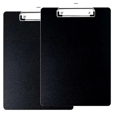 Produktbild von 2er Set Klemmbrett A4, Klemmbrettmappe, Aufhängbares Klemmbrett, Papieraufbewahrung für Büro, Küche, Werkstatt (Schwarz)