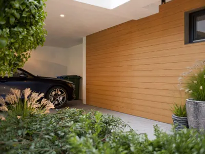 Produktbild von WOODTEX | 2,90 m | Bambus Fassadenverkleidung 20x100 mm Glattkantenoptik, Fassadenholz für Innen und Außen, Terrassendekor, Wetterbeständige Holzpaneele, Montageset, Langlebig