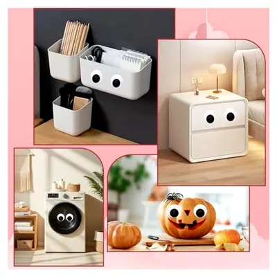 Produktbild von 36 Stück Wackelaugen Selbstklebend Groß, 50 mm Große Wackelaugen Groß Kulleraugen Selbstklebend Kunststoff Klebeaugen SelbstklebendI Bastelaugen für DIY Handwerk Scrapbooking