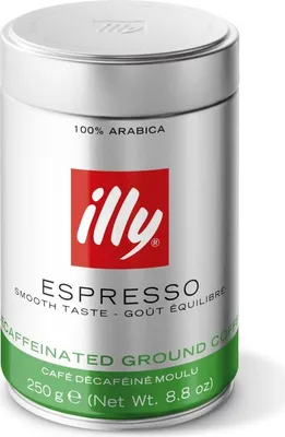 Produktbild von illy Espresso Decaf Entkoffeiniert - 250g Kaffee gemahlen, koffeinfreier Filterkaffee, 100% Arabica