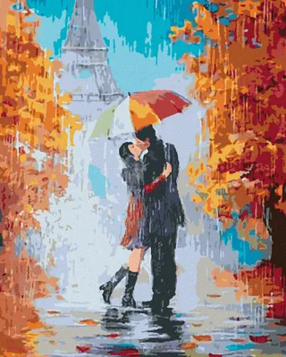 Immagine prodotto di Zuty - Dipingere con i numeri - BACIO SOTTO LA PIOGGIA A PARIGI, 40x50 cm, senza cornice e senza tela