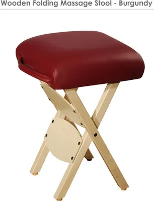 Produktbild von Master Massage Mobiler Klapphocker Klappstuhl Kosmetikhocker-Burgundrot