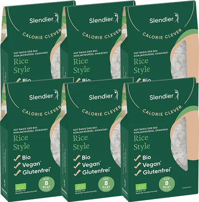 Produktbild von SLENDIER  Konjak Pasta, Rice-Style (6x400g)