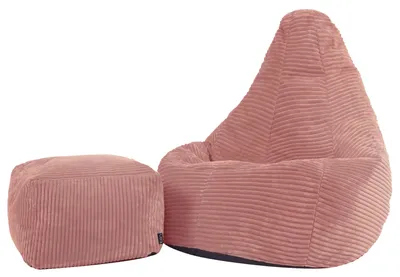 Produktbild von icon Sitzsack Kinder mit Hocker Dalton aus Cord, Rosa, mit Füllung