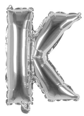 Produktbild von Folienballon silber 36 cm Buchstabe K