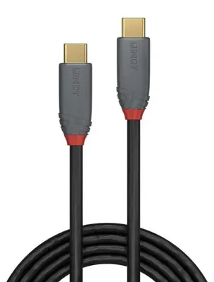 Produktbild von Lindy 36908, 5 m, USB C, USB C, USB 3.2 Gen 2 (3.1 Gen 2), 10 Gbit/s, Schwarz