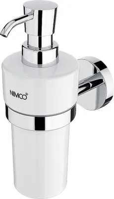 Produktbild von Nimco Unix - Seifenspender (Keramik) mit Halter, weiß / chrom UN 13031KN-26