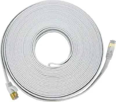 Produktbild von Patchkabel CAT7 Netzwerkkabel LAN DSL weiß Netzwerk Kabel Ethernet flach 20m
