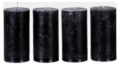 Produktbild von Rustikale Adventstumpenkerzen schwarz 60 x 120 mm