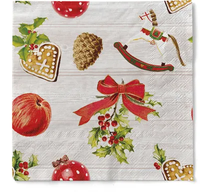 Produktbild von Tissue Serviette Advent, 33 x 33 cm, 3-lagig, 100 Stück - Mank - Weihnachten