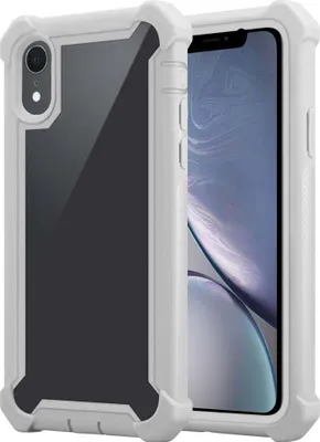 Obrázek produktu pro Cadorabo Case for Apple iPhone XR Protective Case in Grey Pouzdro na mobilní telefon TPU Silicone Edge Glass Back Acrylic