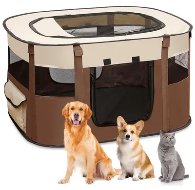 Immagine prodotto di Recinto pieghevole per cani - recinto per cuccioli di medie dimensioni - trasportino portatile - recinto per gatti - recinto per conigli - tessuto Oxford 300D - 80 x 60 x 55 cm