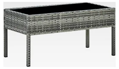Produktbild von Gartentisch Beistelltisch Gartenmöbel Balkontisch Loungetisch Couchtisch Kaffeetisch Terrassentisch Grau 75x40x37cm Poly Rattan