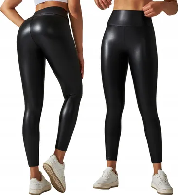Obrázek produktu pro Legíny MODERN HIGH STRAIGHT ECO SKIN Elastické PUSHUP BLACK XXL