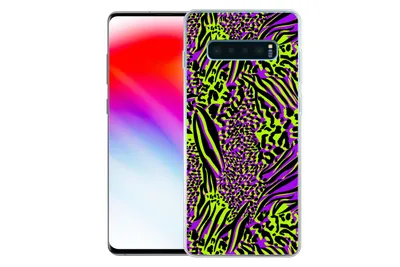 Produktbild von MuchoWow® Handyhülle Schutzhülle Hülle für Samsung Galaxy S10 Plus Tiermuster - Zebra - Neon - Lila Silikon Softcase Handy Hülle - Schutzhülle