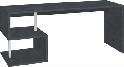 Produktbild von Schreibtisch Dmarusi, Linearer Schreibtisch mit PC-Halterung, Mehrzweck-Bürotisch, platzsparender Multipositions-Schreibtisch, 100 %  Italy, cm 180x60h78, Slate