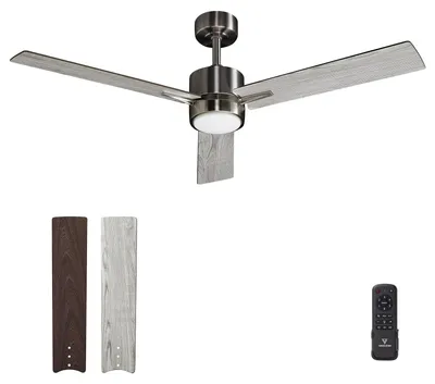 Productafbeelding van Plafondventilator Met Licht - 132 cm Diameter - Staallegering - Grijs