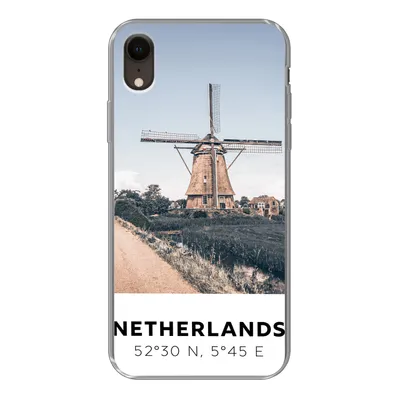 Produktbild von MuchoWow® Handyhülle Schutzhülle Hülle für iPhone XR Niederlande - Mühle - Wiese Silikon Softcase Handy Hülle - Schutzdeckel
