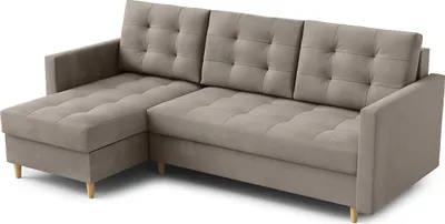 Produktbild von DOMO-HOME Narożnik z funkcją spania DIVO - Elegancki design 224x103cm, Wysokiej jakości materiały, Idealny do salonu, Wszechstronny wybór kolorów, Kolor ciemny krem, Lewy