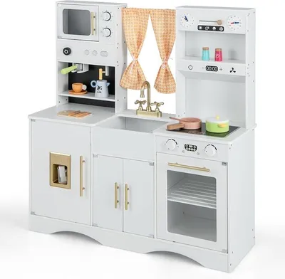 Imagen del producto de Cocina de juguete para niños, con accesorios de cocina, cocina de madera