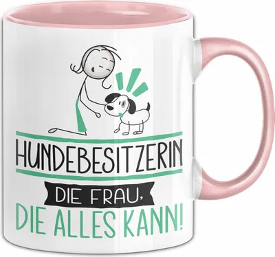 Produktbild von Hundebesitzerin Geschenk Tasse Becher Die Frau Die Allen Kann Geschenkidee für eine Hundebesitzerin Lustig (Rosa)
