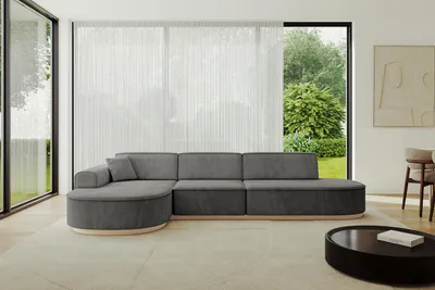 Produktbild von ALTDECOR Ecksofa in L-Form  MARI-L2-v1 - 328x171x83 cm Dunkelgrau -  Corner Sofa Bett Eckcouch Couch Wohnlandschaft Cauchsofa