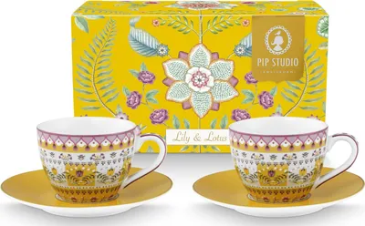 Produktbild von PIP STUDIO Lily&Lotus Yellow Espressotasse mit Untertasse 0,12l Set2