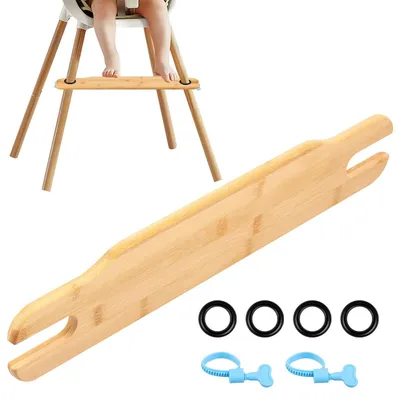 Produktbild von Verstellbare Fußstütze für Kinderhochstuhl, Bambus Fußbrett, rutschfestes Zubehör für Baby Hochstuhl und Kleinkinder