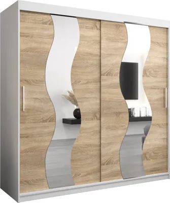 Produktbild von Kleiderschrank, Schiebetürenschrank Schlafzimmer, Schrank mit Spiegel SEWILLA 200 cm