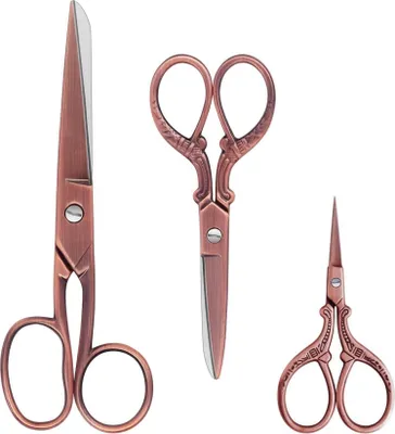 Image de Set de ciseaux de couture, Professionnel revêtement titane acier inoxydable, 3 pièces