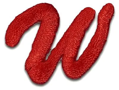 Produktbild von Buchstabe W 3.1x3.6cm: Alphabet Buchstaben Einzeln Auswählbar - Aufnäher, Bügelbild, Aufbügler, Applikationen, Patches, Flicken, Zum Aufbügeln