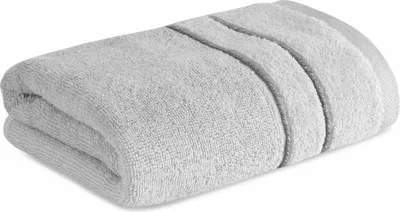 Image de Serviette de bain Eurofirany Serviette en coton 50x90 cm gris clair Serviette d'hôtel