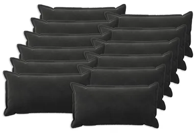 Productafbeelding van vidaXL Kussenhoezen, 12 stuks, houtlook, zwart, 40 x 80 cm, fluweel