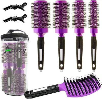 Produktbild von Aozzy Profi Rundhaarbürste Set Keramik Antistatische Lonen Haarbürste Friseur Werkzeuge