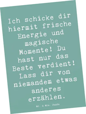 Produktbild von Mr. & Mrs. Panda Ansichtskarte Spruch Freude und Energie - Meeresbrise - Geschenk, Zitat, Ansichtskarten, Stimmung, Magie der, Postkarten, Gefühle, Lächeln, Grußkarte