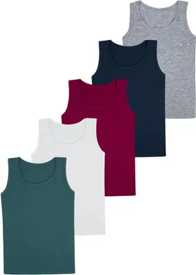 Produktbild von 5 Jungen Unterhemden aus Baumwolle Unterwäsche 92-170