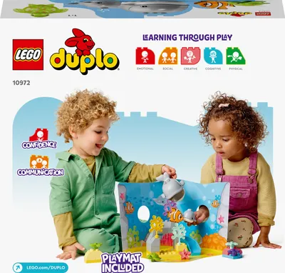 Produktbild von LEGO 10972 DUPLO Wilde Tiere des Ozeans, Lernspielzeug ab 2 Jahre,  Spielzeug-Set für Kleinkinder mit Meerestieren und Spielmatte
