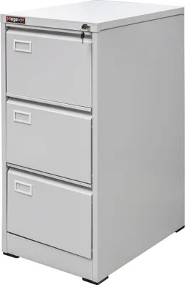 Zdjęcie produktu dla Szafka na dokumenty i akta kartotekowa biurowa metalowa Mega-M J-3/S 3 szuflady A4 szara 46x62x103 cm skręcana