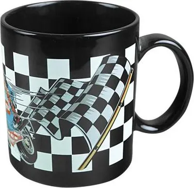 Produktbild von Tasse mit Print Motorrad Racing Fahne schwarz 57203