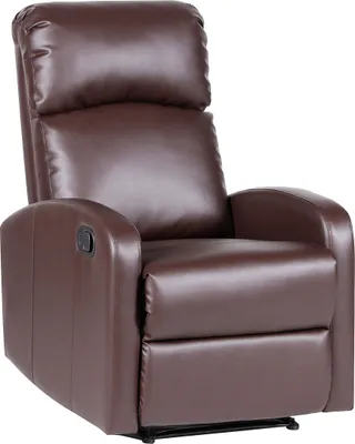 Produktbild von SVITA LEX Relaxsessel Fernsehsessel Ruhesessel mit verstellbarer Beinablage und Liege-Funktion Kunstleder Braun